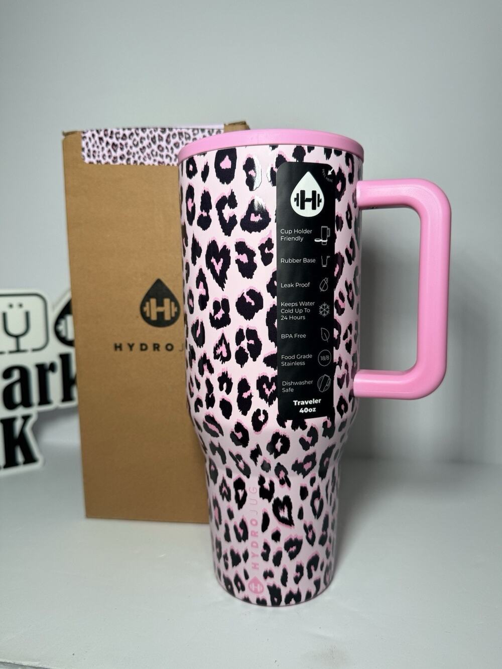 Hydrojug X Victoria's Secret VS PINK LEOPARD 40oz Traveler Tumbler NEW IN BOX